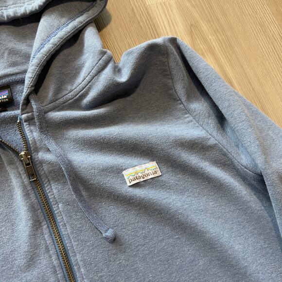 Women's Patagonia Light Blue Pastel P-6 Label Ahnya Full-Zip Hoody Sweatshirt M - Picture 2 of 6